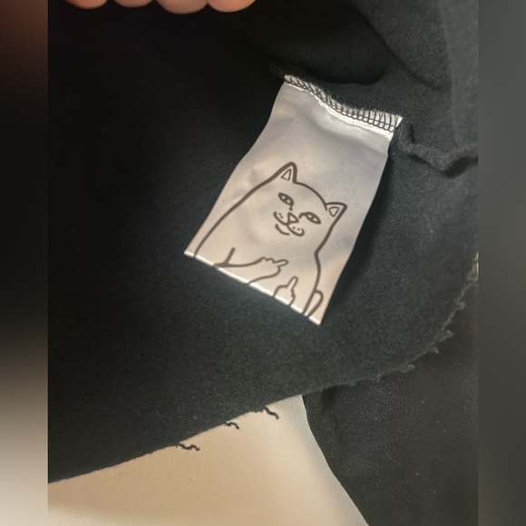 NWT RipNDip Cropped Black Hoodie | Embroidered Logo | Size XS - Picture 4 of 5